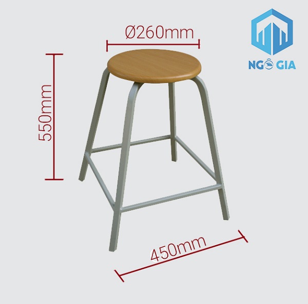 Kích thước chuẩn dành cho ghế phòng thí nghiệm GTN102