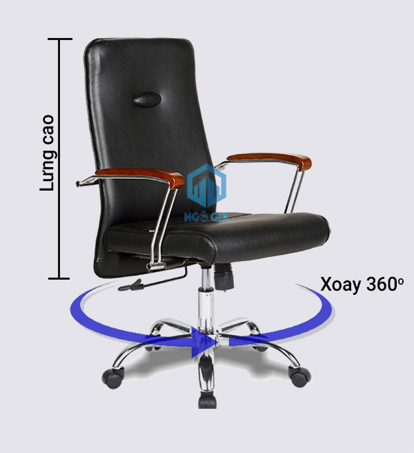 Tính năng xoay 360 độ của ghế lưng cao SG607