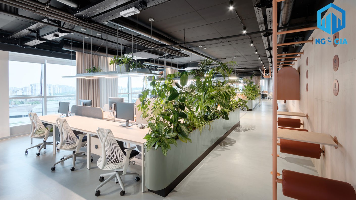 Văn phòng có cây xanh mang lại cảm giác thư giãn, giảm căng thẳng