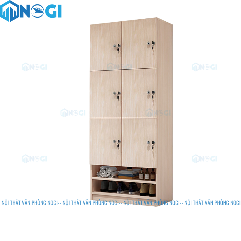 Tủ Locker gỗ 6 ngăn kệ giày LKG2N3-G