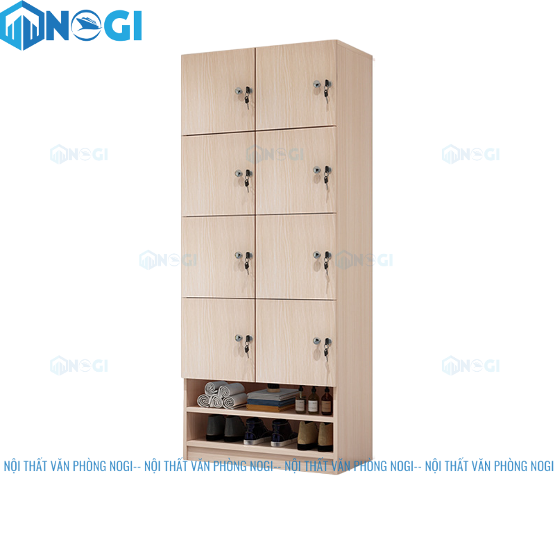 Tủ Locker gỗ 8 ngăn kệ giày LKG2N4-G
